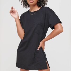 🔥easy standard Relaxed T-Shirt Dress sz Large black New